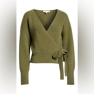 WAYF Terri Bouclé Rib Wrap Sweater